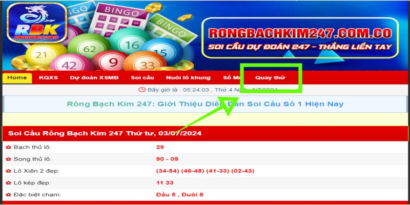 Giới Thiệu Chuyên Mục Quay Thử XSMB Tại Rồng Bạch Kim 247